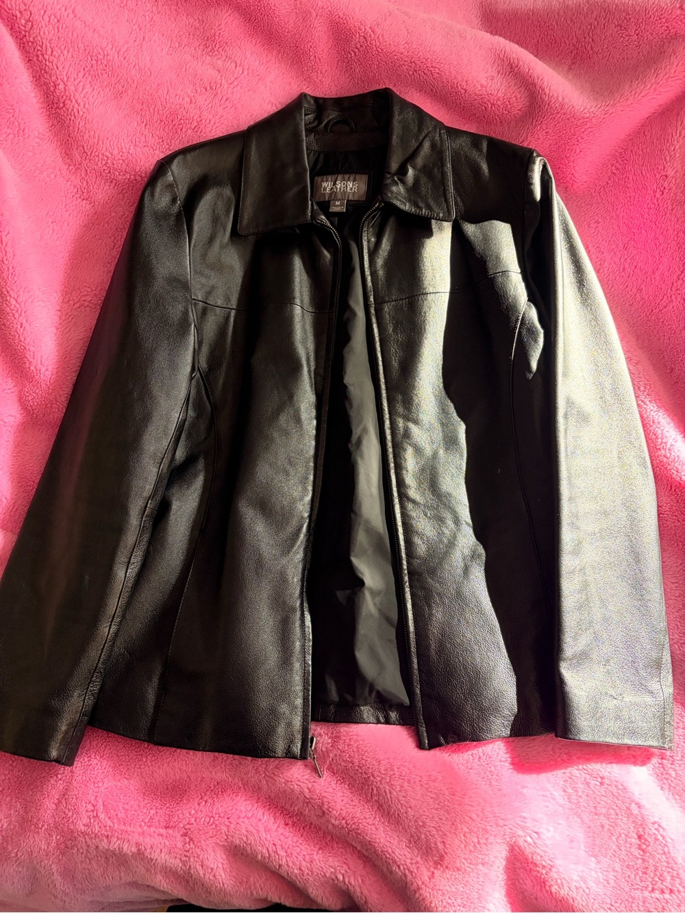 Wilsons Genuine Leather Black Zip-Front Women's Leather Jacket Medium - Picture 13 of 15
